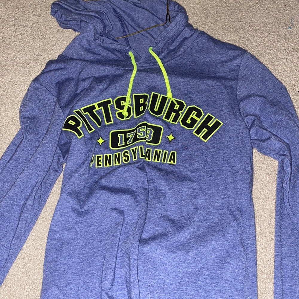 Blue Pittsburgh thin hoodie